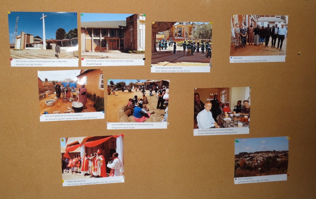 An der Pinnwand: Fotos unserer Partnergemeinde